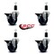 Service Caster 3.5'' Solid Poly Swivel 1-3/8'' Expanding Stem Caster Set with Brake, 4PK SCC-EX20S3514-SPUS-PLB-138-4 - alternate 2